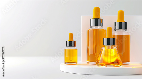 Hydrophilic oil, cosmetics and beauty concept, white solid background. Generative AI. photo