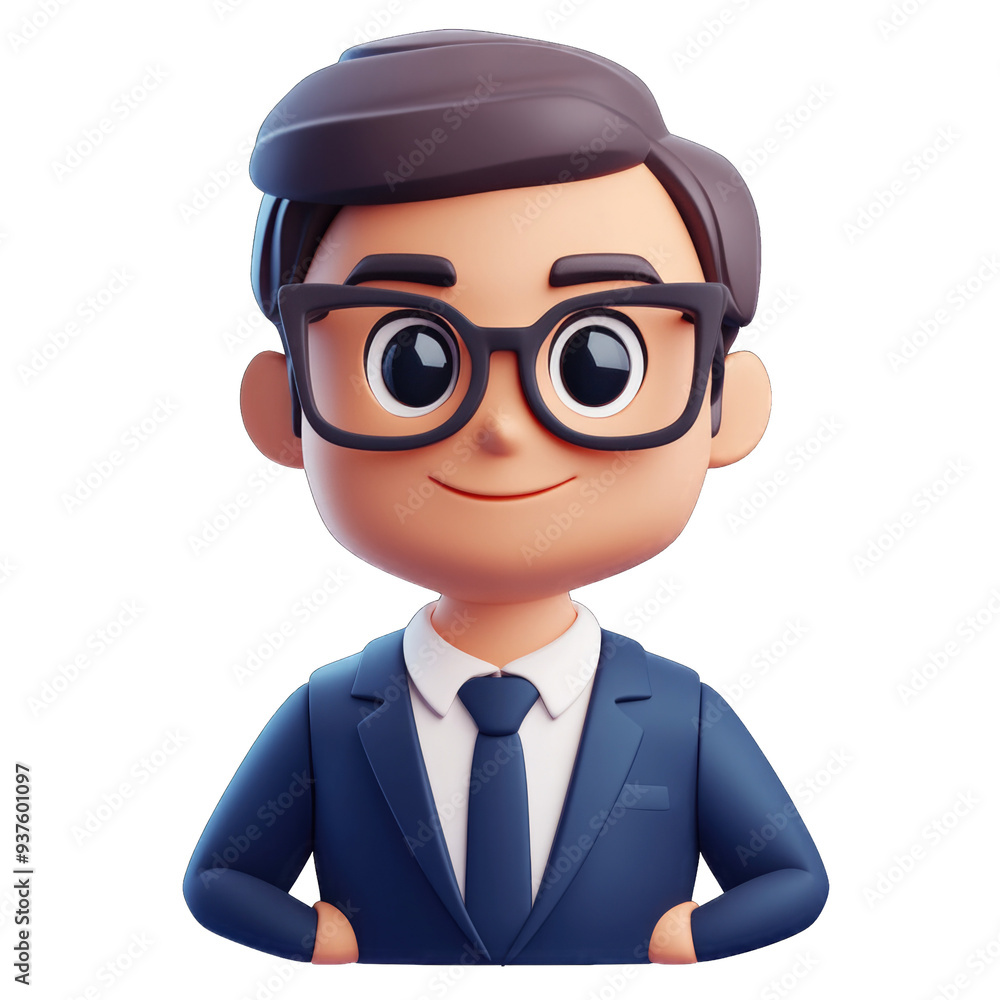 Businessman in a 3d cartoon style. 3d object. Businessman in a 3d cartoon style. 3d object.