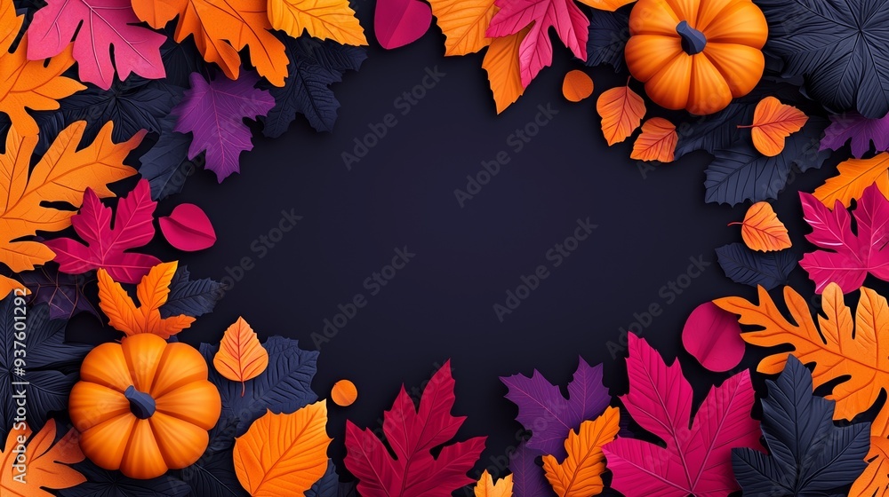 A vibrant autumn background featuring colorful leaves and pumpkins, perfect for seasonal themes and fall celebrations. A vibrant autumn background featuring colorful leaves and pumpkins, perfect for seasonal themes and fall celebrations.