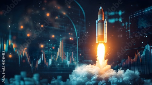 Rocket Launch Ignites Soaring Financial Trajectory Amid Futuristic Growth
