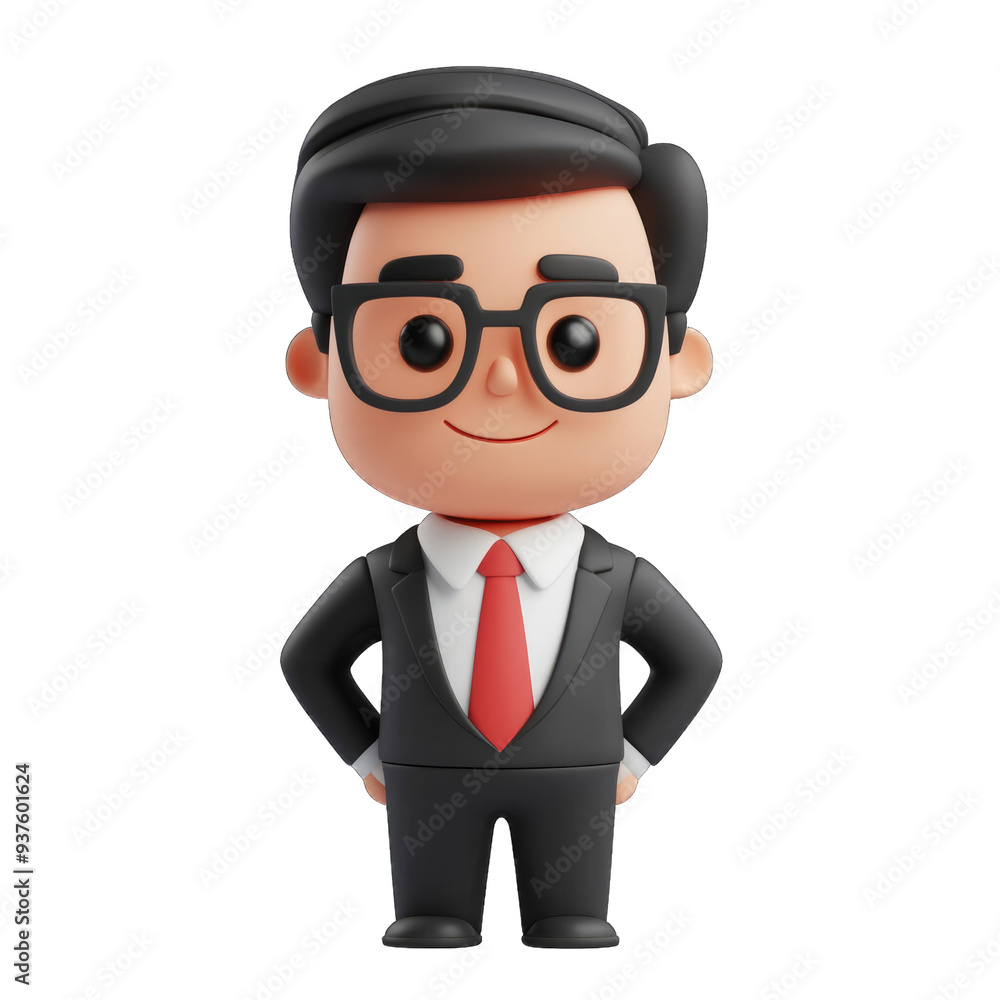 Businessman in a 3d cartoon style. 3d object. Businessman in a 3d cartoon style. 3d object.