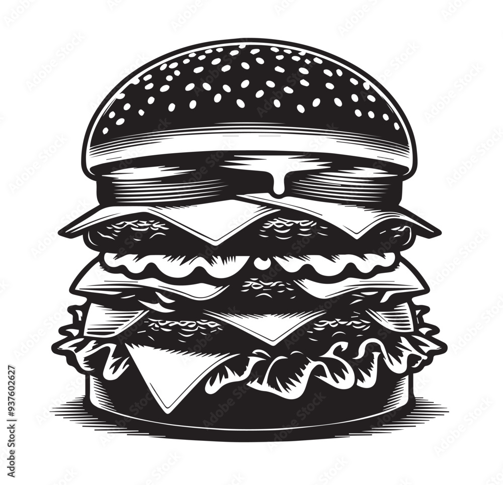 Obraz premium Burger Vector