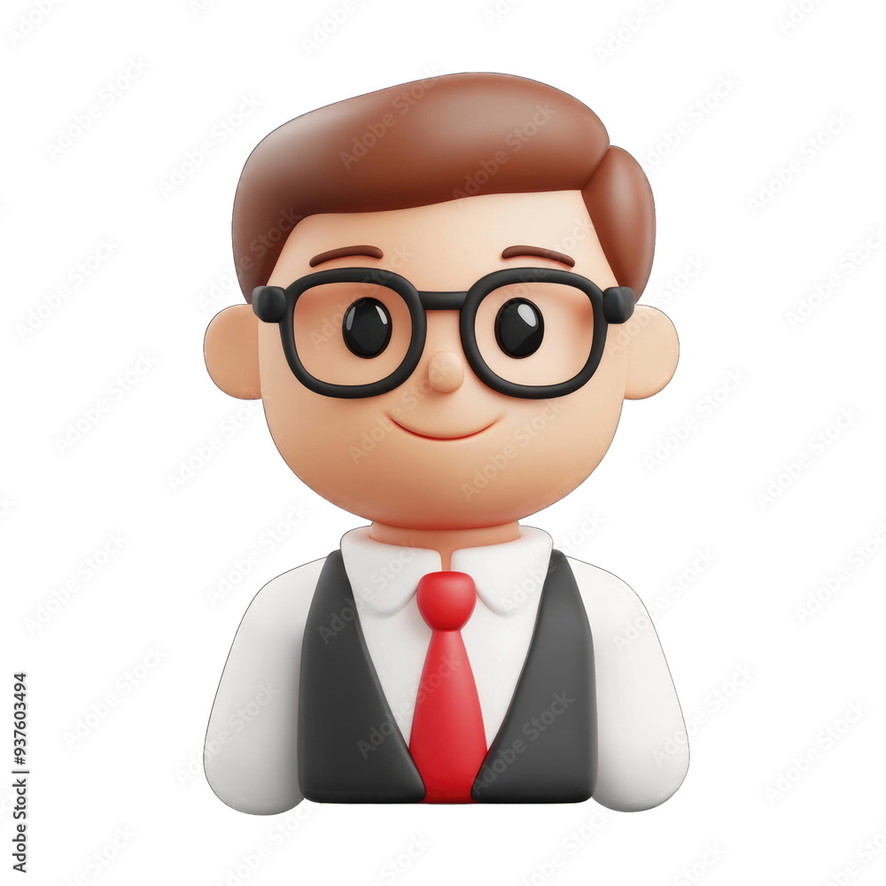 Businessman in a 3d cartoon style. Businessman in a 3d cartoon style.