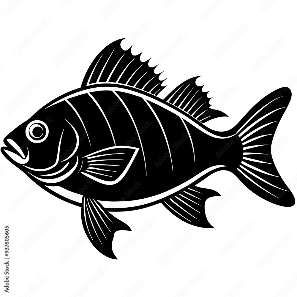 bream fish silhouette Vector SVG bream fish silhouette Vector SVG