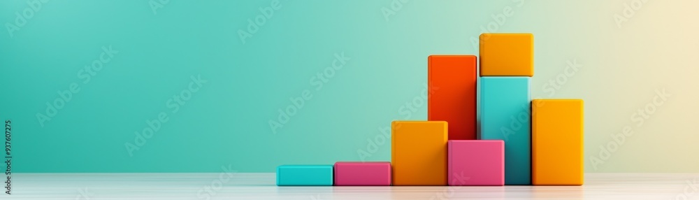 Colorful blocks arranged in a modern design, showcasing creativity and growth on a vibrant background. Colorful blocks arranged in a modern design, showcasing creativity and growth on a vibrant background.