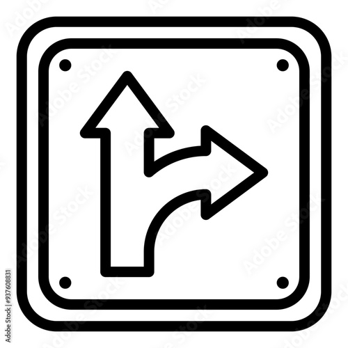 Detour icon in outline style