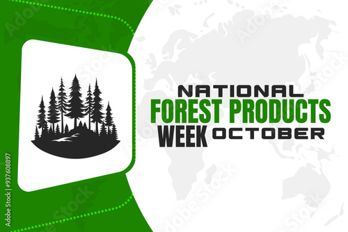 National Forest Products Week Background Nature and Conservation Vector Design
