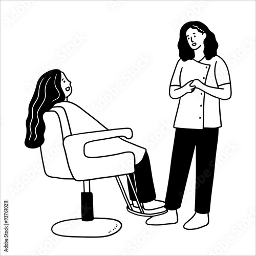 client consultation with hairdresser