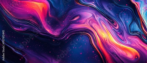Vibrant Abstract Artwork with Fluid Color Swirls