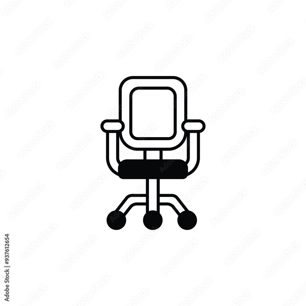Chair icon design with white background stock illustration Chair icon design with white background stock illustration