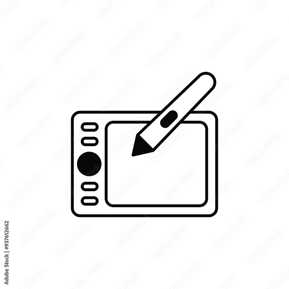 Graphic Tablet icon design with white background stock illustration Graphic Tablet icon design with white background stock illustration