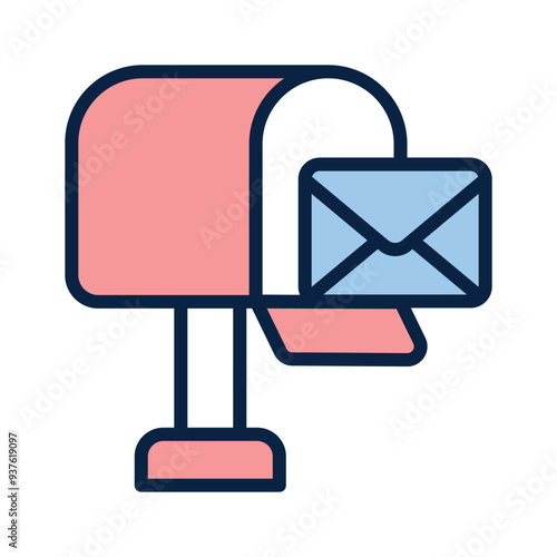 Postbox icon in modern style, customizable vector of mailbox