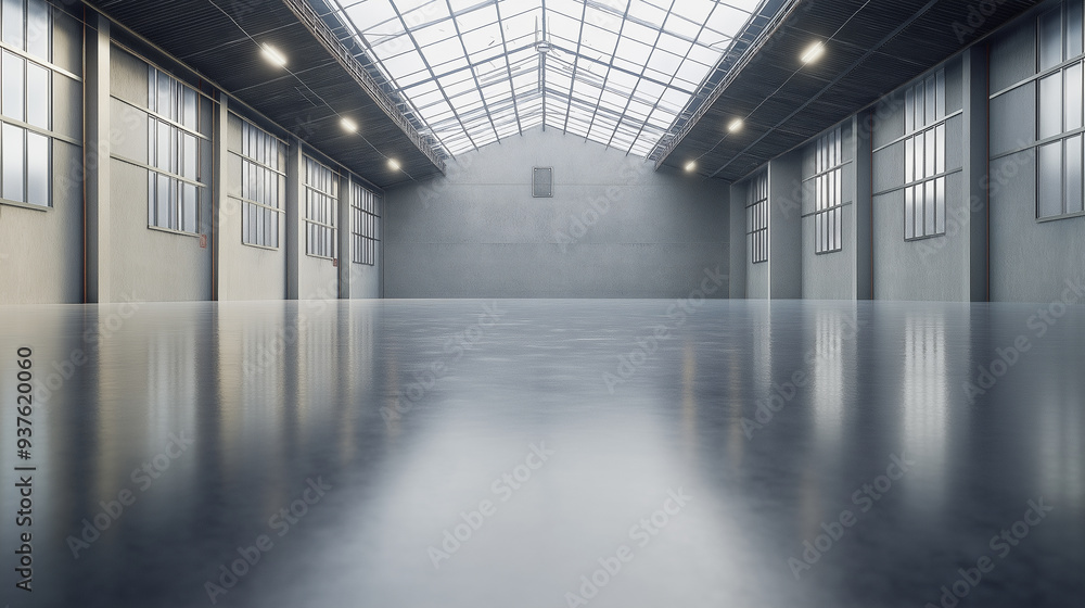 Empty spacious garage interior with natural light, Empty room interior design with clean and simple design photography Empty spacious garage interior with natural light, Empty room interior design with clean and simple design photography