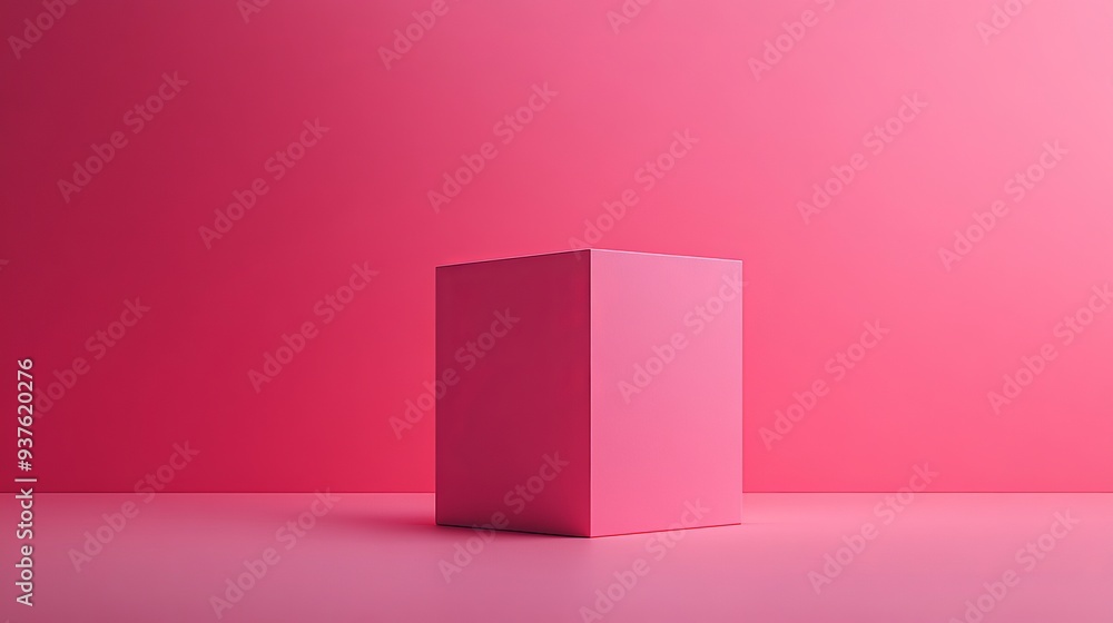 A pink box is sitting on a pink background A pink box is sitting on a pink background