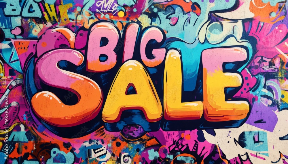 Naklejka premium Big Sale Graffiti Art.