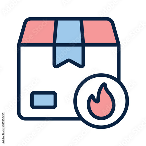 An icon representing flammable delivery, indicating hazardous materials during transportation