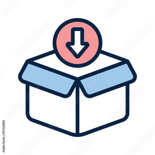 An icon depicting a parcel being received, symbolizing incoming package