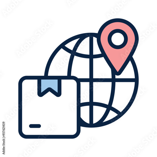 Get this amazing icon of global delivery location in modern style