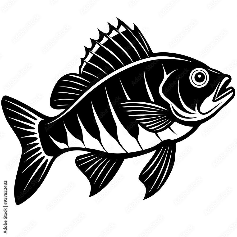 climbing perch fish silhouette Vector SVG climbing perch fish silhouette Vector SVG