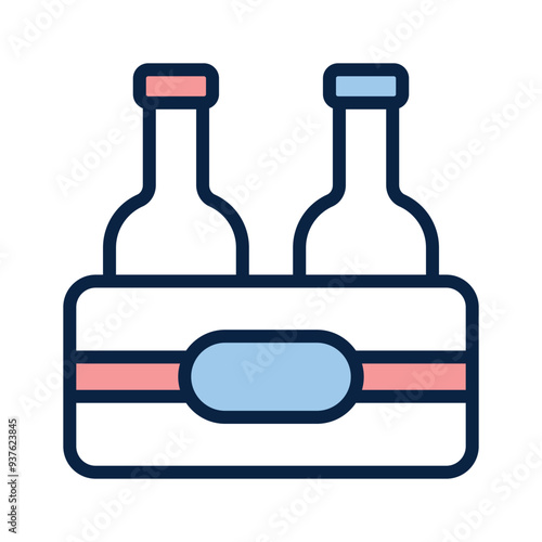 An amazing icon of bottles crate in modern design