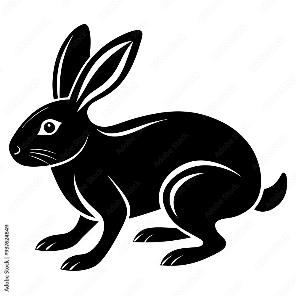 Obraz premium A sleek, popular icon of a bounding rabbit for wellness products.