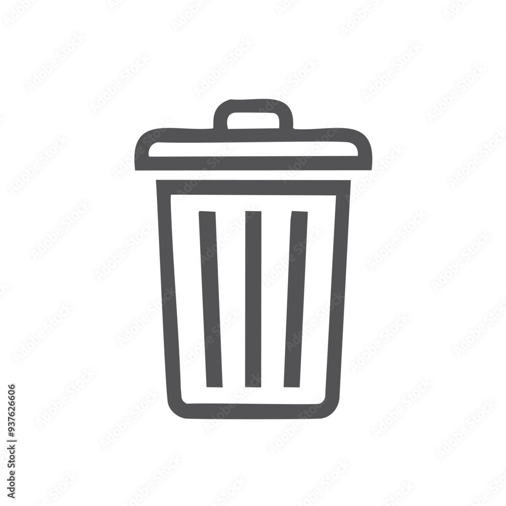 Trash can outline icon. Simple black and white outline icon of a trash can with lid. Ideal for website design, mobile apps and user interface. Trash can outline icon. Simple black and white outline icon of a trash can with lid. Ideal for website design, mobile apps and user interface.