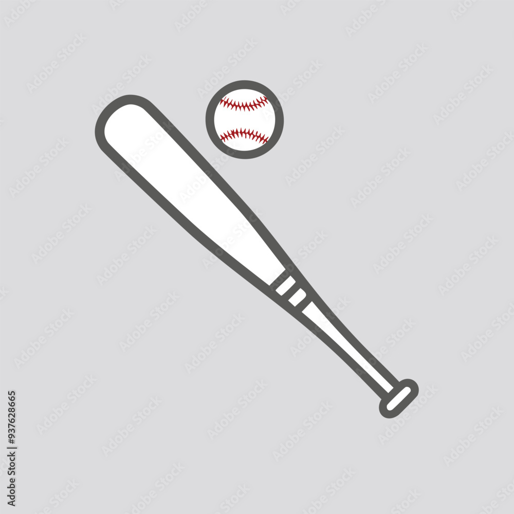 Baseball bat and ball icon illustration. Simple, modern vector graphic illustration of a baseball bat and ball. Perfect for use in web design, mobile apps, and print media. Baseball bat and ball icon illustration. Simple, modern vector graphic illustration of a baseball bat and ball. Perfect for use in web design, mobile apps, and print media.