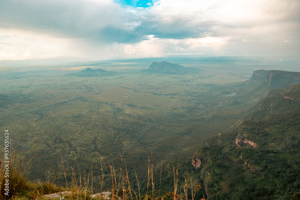 A panoramic view of Karamoja's mountain landscapes with Mount Kadam at the background seen from Mount Napak, Uganda
A panoramic view of Karamoja's mountain landscapes with Mount Kadam at the background seen from Mount Napak, Uganda