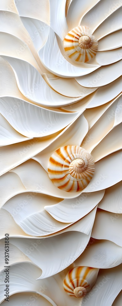 Spiral Seashells on White Background. Spiral Seashells on White Background.