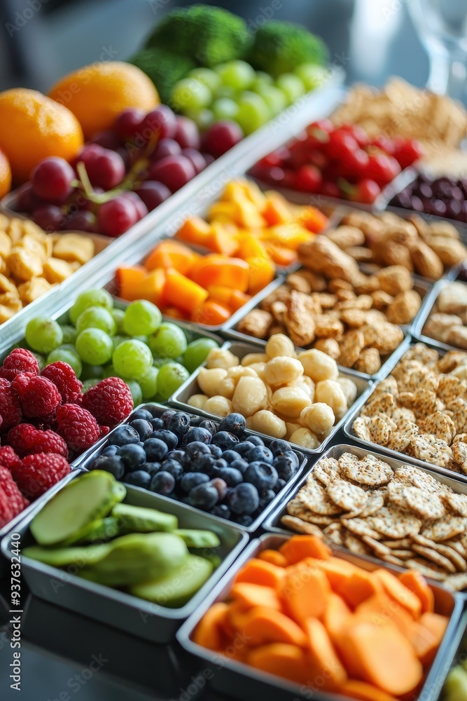 Healthy Snack Platter with Assorted Fresh Fruits and Nuts Healthy Snack Platter with Assorted Fresh Fruits and Nuts