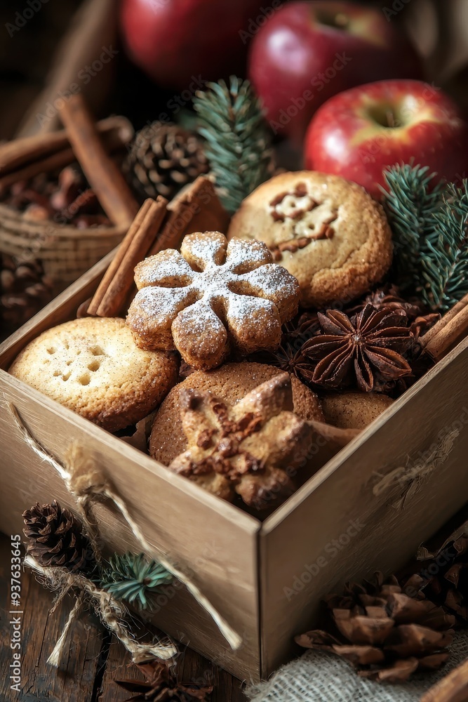 Festive Holiday Cookies and Spices Arrangement Festive Holiday Cookies and Spices Arrangement