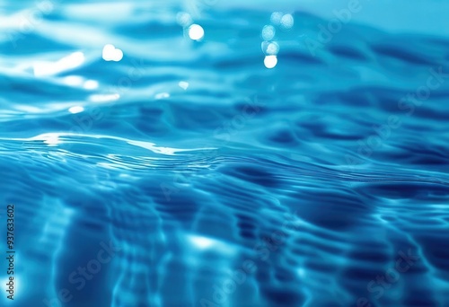 Rippling blue wave background with soft focus