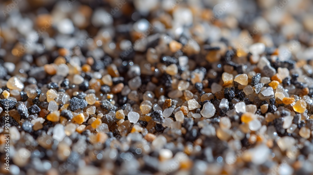 Macro view of sand particles accentuating each grain AI generated illustration Macro view of sand particles accentuating each grain AI generated illustration