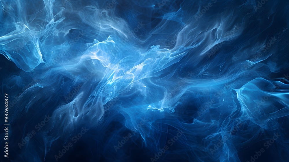 Manifestation of ethereal light in a dark blue and black backdrop AI generated illustration Manifestation of ethereal light in a dark blue and black backdrop AI generated illustration