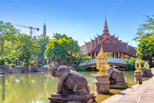 Dai-style architecture in Xishuangbanna, Yunnan, China. photo