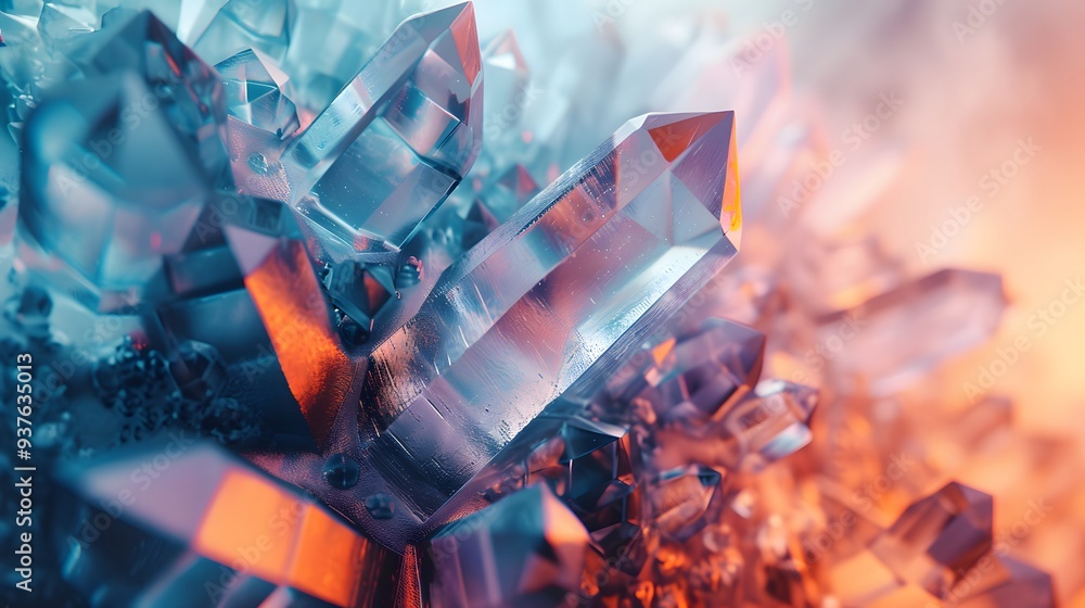 Microscopic crystal structures in minimalist aesthetic for a background AI generated illustration Microscopic crystal structures in minimalist aesthetic for a background AI generated illustration