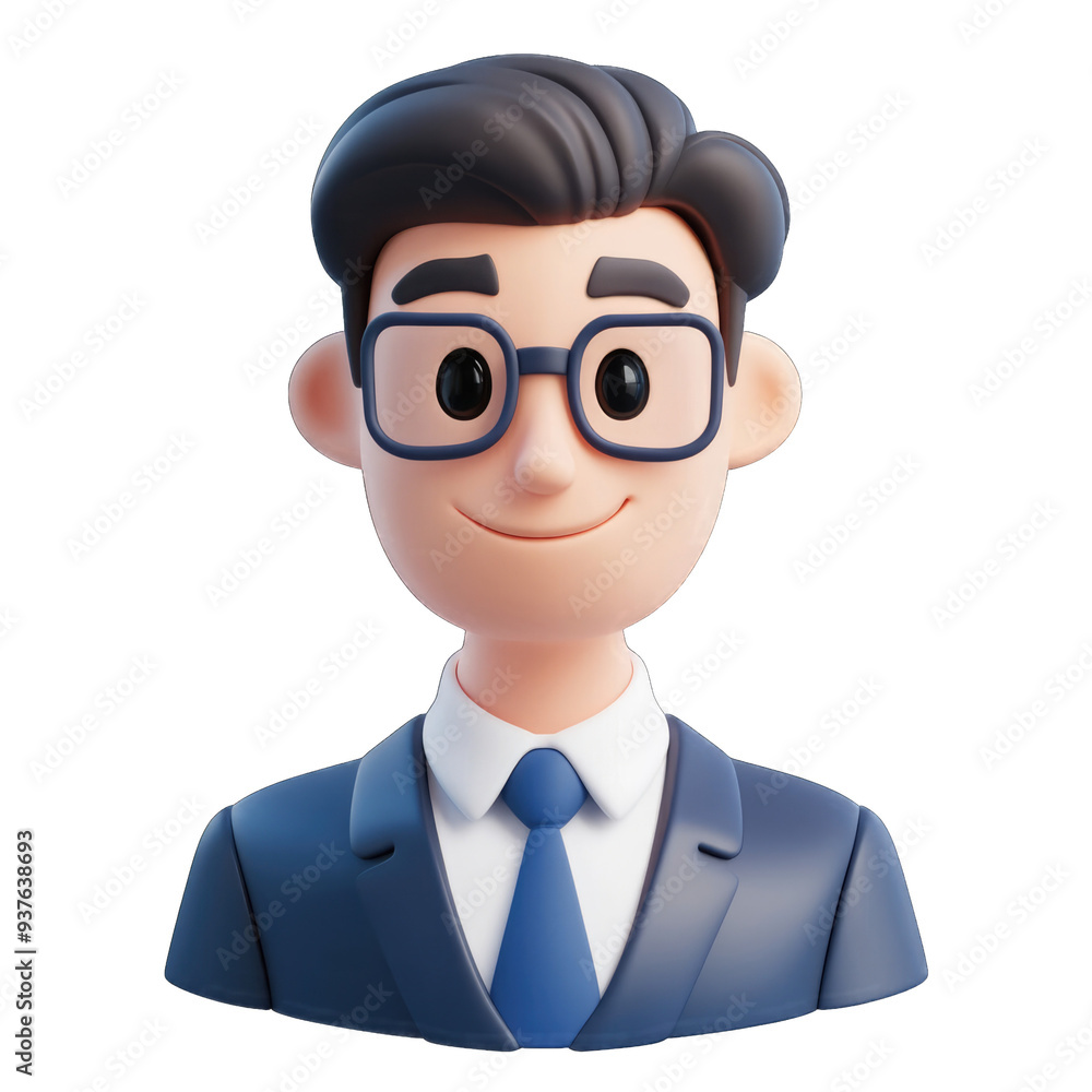 Businessman in a 3d cartoon style. Businessman in a 3d cartoon style.