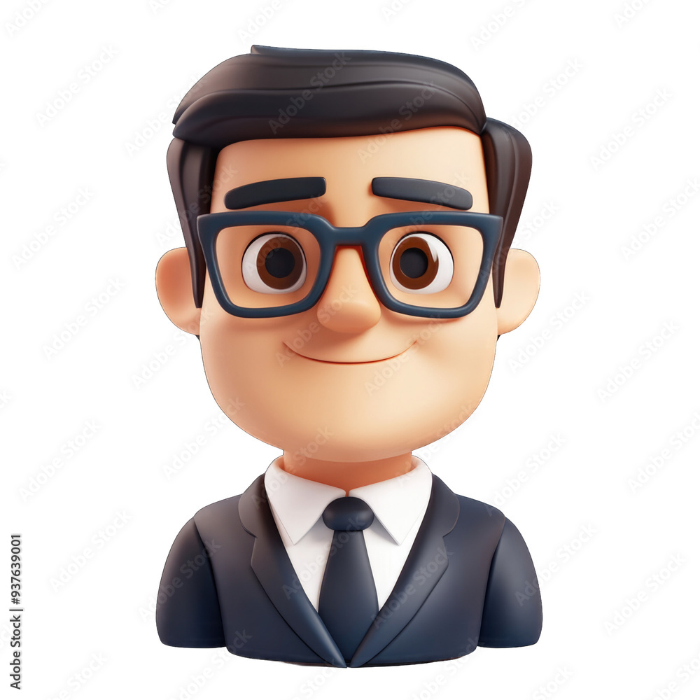 Businessman in a 3d cartoon style. Businessman in a 3d cartoon style.