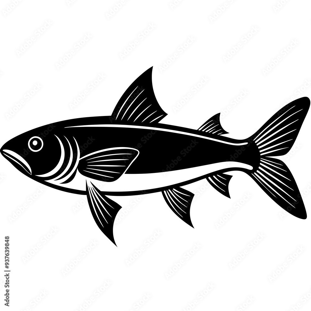 grey mullet fish silhouette Vector SVG grey mullet fish silhouette Vector SVG