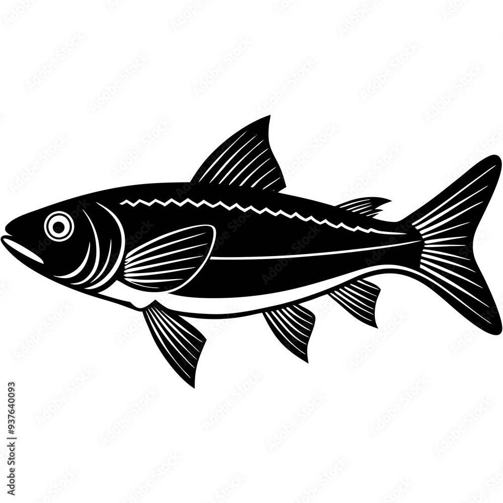 grey mullet fish silhouette Vector SVG grey mullet fish silhouette Vector SVG