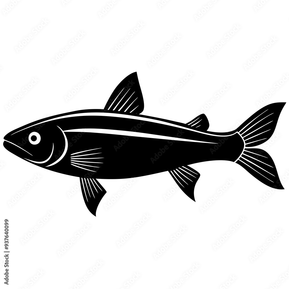 grey mullet fish silhouette Vector SVG grey mullet fish silhouette Vector SVG