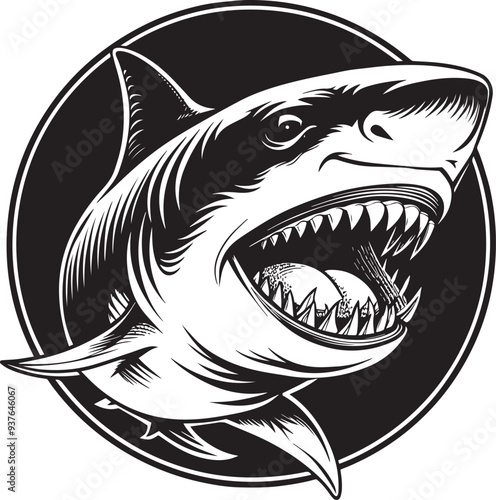 Shark. Hand drawn vector illustration