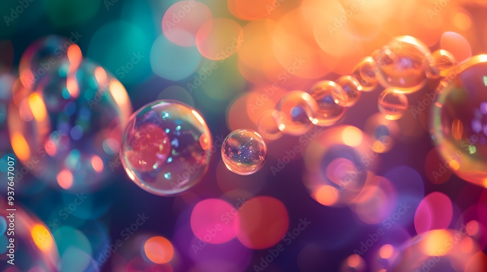 Minimalistic design of vibrant floating bubbles in vibrant shades AI generated illustration Minimalistic design of vibrant floating bubbles in vibrant shades AI generated illustration