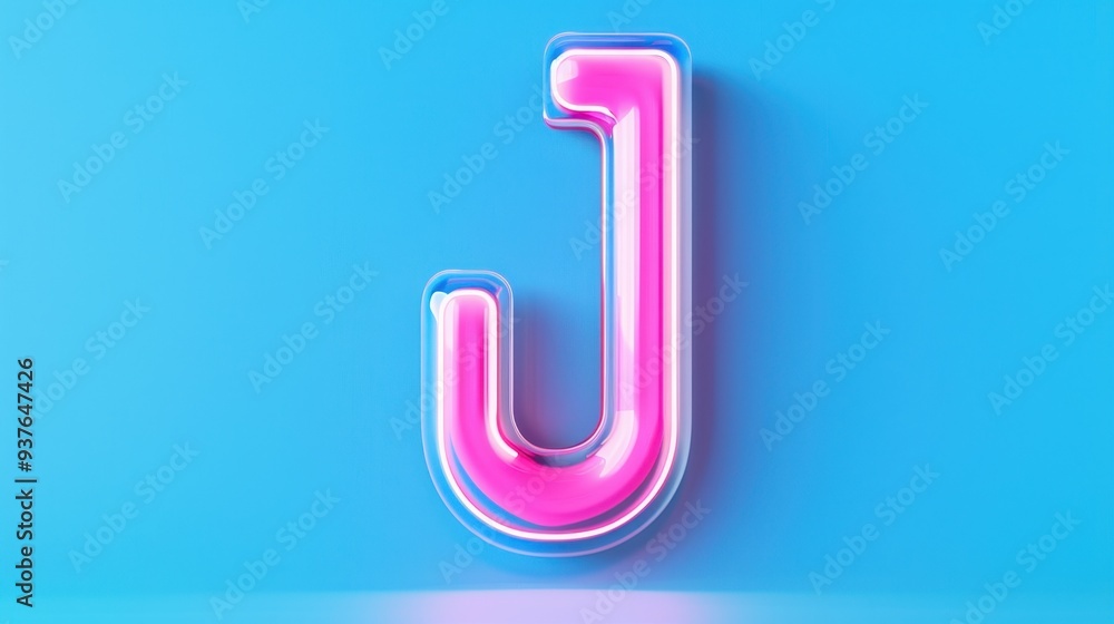Neon J on Vibrant Blue, a striking neon letter J glowing against a vivid blue backdrop, ideal for digital design and graphic art applications. Neon J on Vibrant Blue, a striking neon letter J glowing against a vivid blue backdrop, ideal for digital design and graphic art applications.