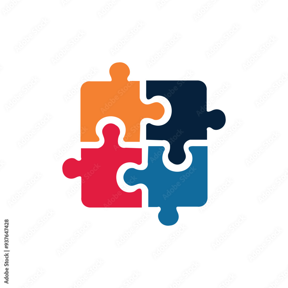 abstract puzzle pieces logo coming together in harmony abstract puzzle pieces logo coming together in harmony
