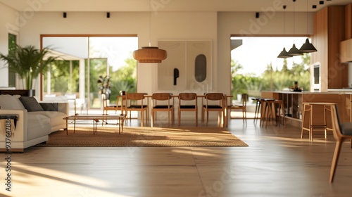 Minimalistic macro view of a house with an open floor plan   --style rawAI generated illustration