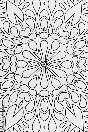 Obraz na płótnie Arrière plan noir et blanc avec motif graphique mandala pour colorier w salonie