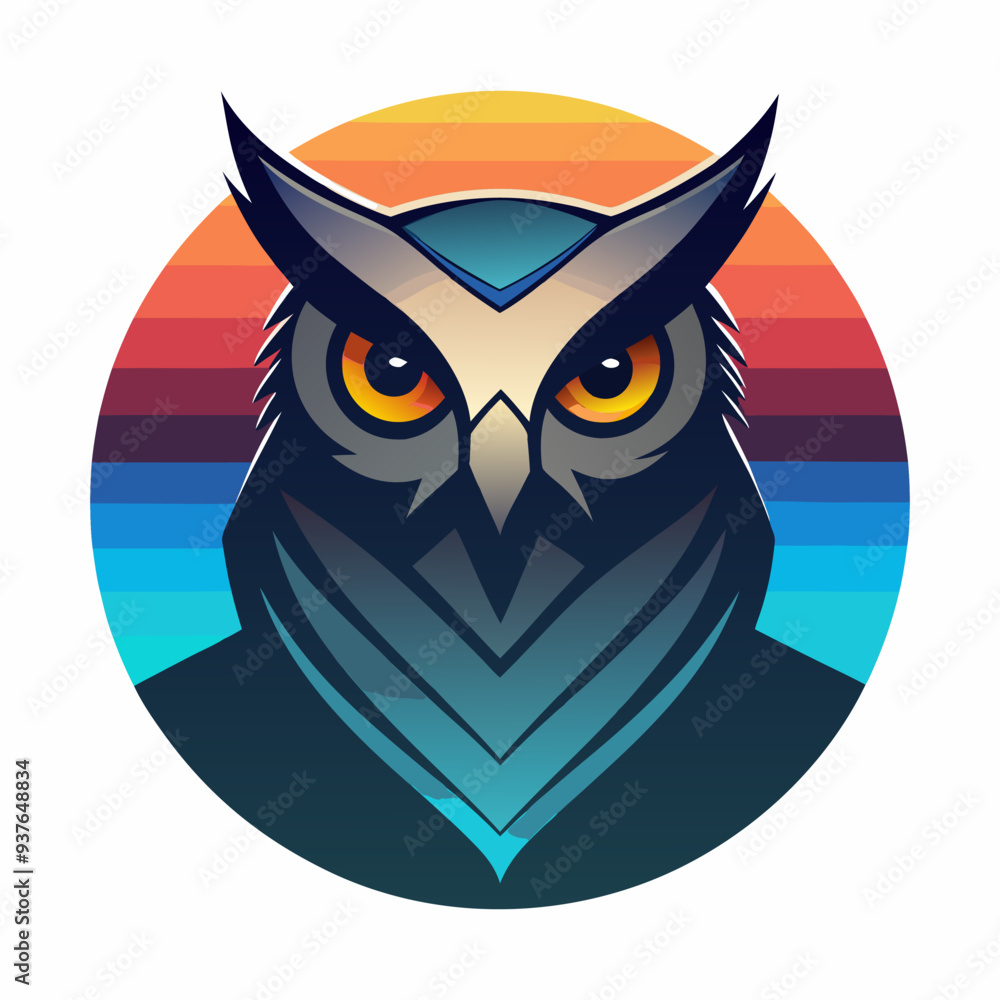 Fototapeta premium Vector owl mascot logo for sport and sport isolated