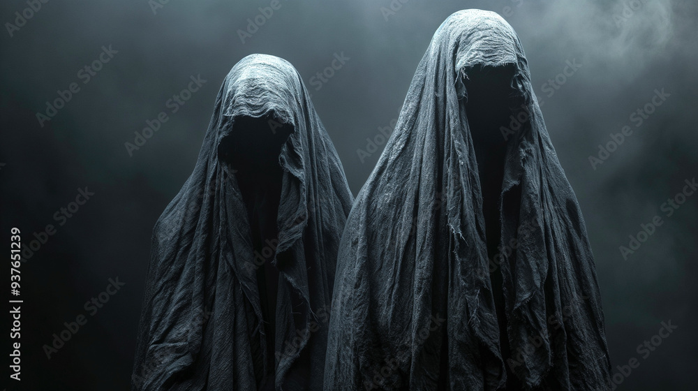 Halloween Dark Cloaked Figures with Space for Custom Text Halloween Dark Cloaked Figures with Space for Custom Text