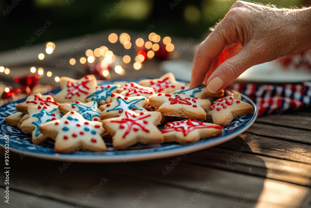 Patriotic Star Cookies at Sunset Patriotic Star Cookies at Sunset